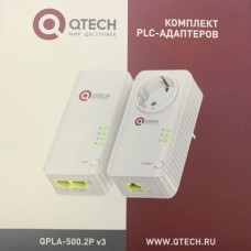 PLC-адаптер Qtech QPLA-500.2P rev.3 с WiFi 2,4GHz