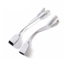 Инжектор - сплиттер для передачи PoE по кабелю Cat 5e, пассивный комплект, белый