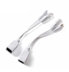 Инжектор - сплиттер для передачи PoE по кабелю Cat 5e, пассивный комплект, белый