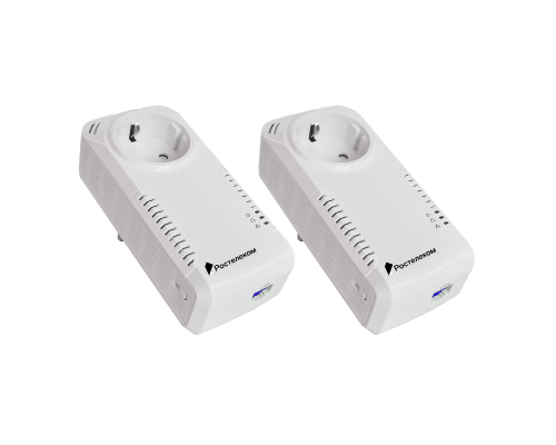 PLC-адаптеры Ростелеком Qtech QPLA-1000P rev.1 гигабитный (комплект 2шт.)