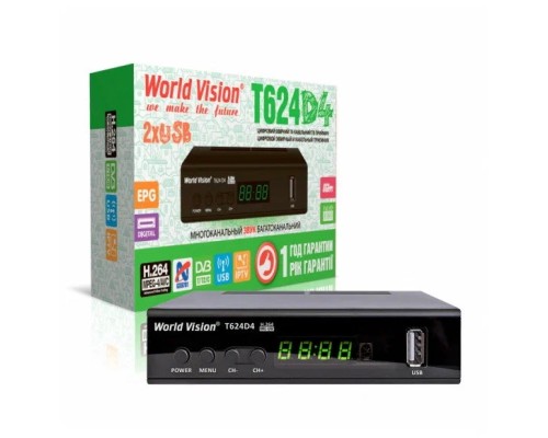 World Vision T624D4 DVB-T/T2/C Цифровой эфирный / кабельный приемник, приставка, ресивер