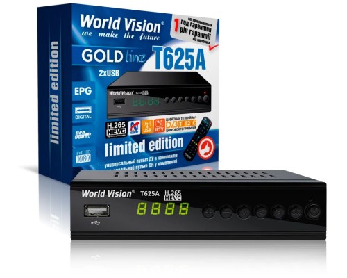 World Vision T625A DVB-T/T2/C Цифровой эфирный / кабельный приемник с обучаемым пультом ДУ