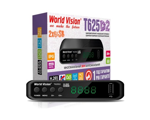 World Vision T625D2 DVB-T/T2/C Цифровой эфирный / кабельный приемник, приставка, ресивер