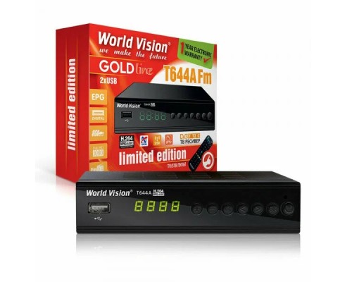 World Vision T644A Fm DVB-T/T2/C Цифровой эфирный / кабельный приемник с FM радиоприемником