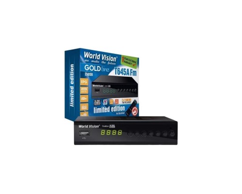 World Vision T645A Fm DVB-T/T2/C Цифровой эфирный / кабельный приемник с обучаемым пультом ДУ и FM радиоприемником