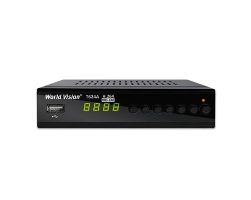 World Vision T624A DVB-T/T2/C Цифровой эфирный / кабельный приемник с обучаемым пультом ДУ