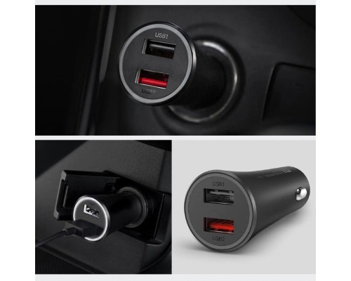 Автомобильная зарядка Xiaomi Mi 37W Dual-Port Car Charger (GDS4147GL/CC06ZM), черный