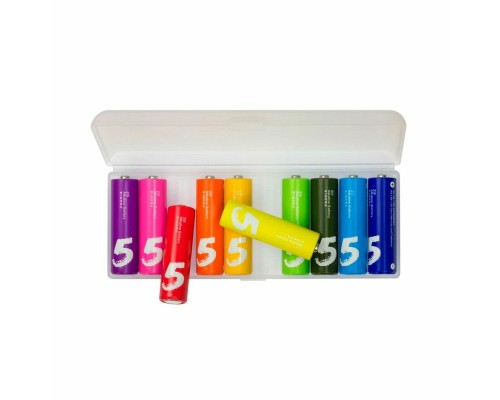 Батарейки ZMI ZI5 AA rainbow alkaline battery 10шт, в чехле