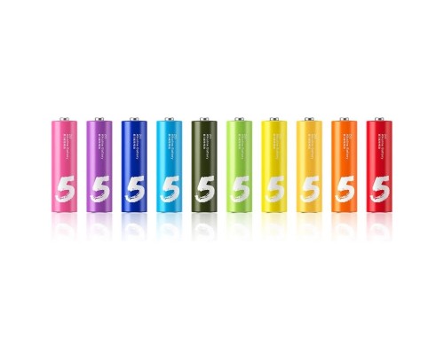 Батарейки ZMI ZI5 AA rainbow alkaline battery 10шт, в чехле