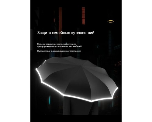 Зонт Xiaomi ZUODU Automatic Umbrella Loop (ZD 190), автомат, купол 105 см., 10 спиц, обратное сложение, черный