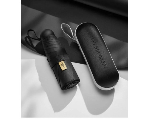 Мини-зонт Xiaomi ZUODU Capsule, механика, чехол в комплекте, черный