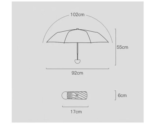 Мини-зонт Xiaomi ZUODU Capsule, механика, чехол в комплекте, голубой