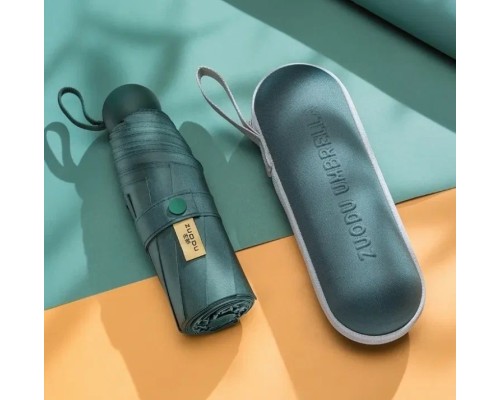Мини-зонт Xiaomi ZUODU Capsule, механика, чехол в комплекте, зеленый