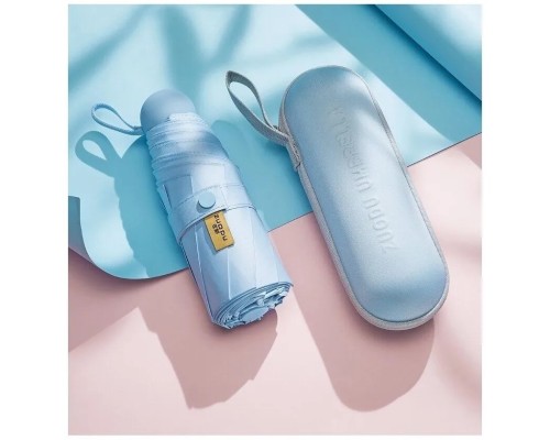 Мини-зонт Xiaomi ZUODU Capsule, механика, чехол в комплекте, голубой