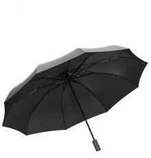 Смарт-зонт ZUODU, автомат, 2 сложения, купол 105 см., 10 спиц, система «антиветер», с фонариком, черный