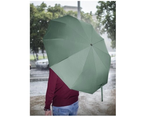 Смарт-зонт ZUODU, автомат, 2 сложения, купол 105 см., 10 спиц, система «антиветер», с фонариком, зеленый