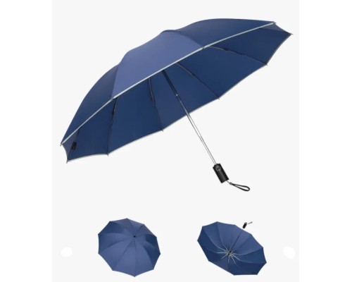 Зонт Xiaomi ZUODU LED, автомат, 2 сложения, купол 105 см., 10 спиц, обратное сложение, чехол в комплекте, синий